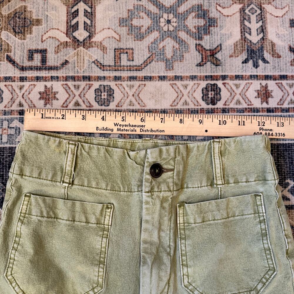 Anthropologie Pilcro The Skipper High Rise Crop Patch Pocket Pants Moss Size 26 - Picture 8 of 11